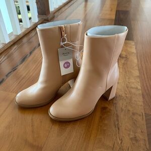 Women’s Nude Block Heel Ankle Boots